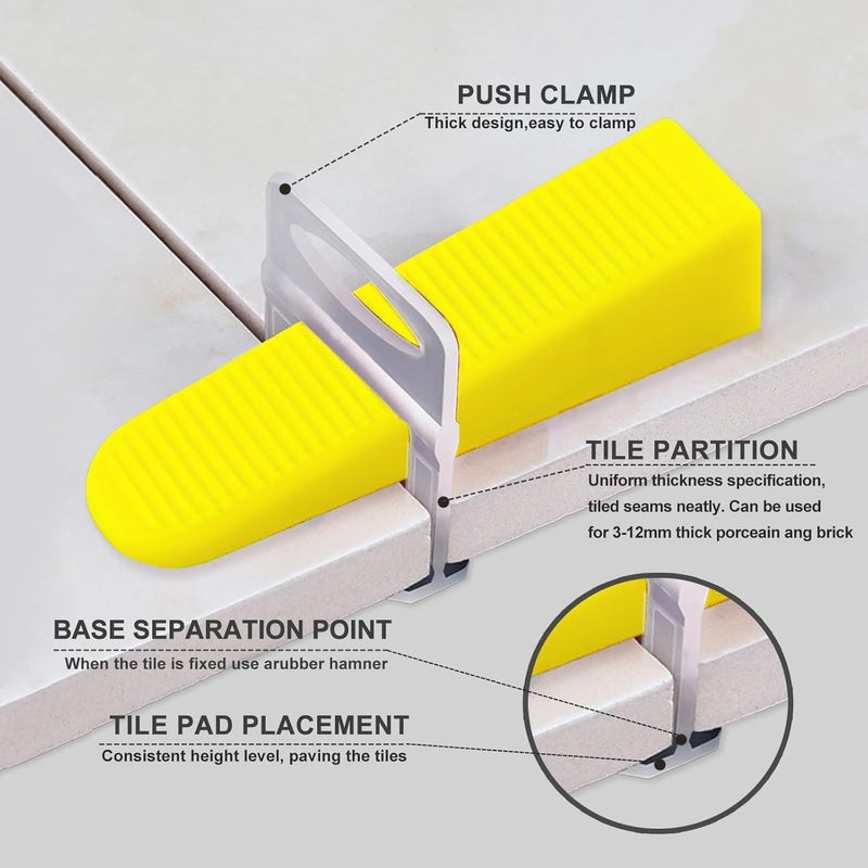 RUHOOM Tile Leveling System 2500pcs 1/16" Tile leveler Spacers Clips Tile Installation Tools for Professional Ceramic Tile and Stone Installation - Image 3